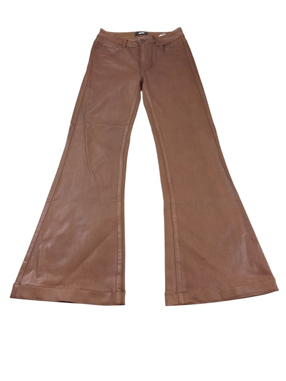 Paige Genevieve Womens Flare Pants 26 Brown Stretch 5-Pocket Mid-Rise (MM1005)